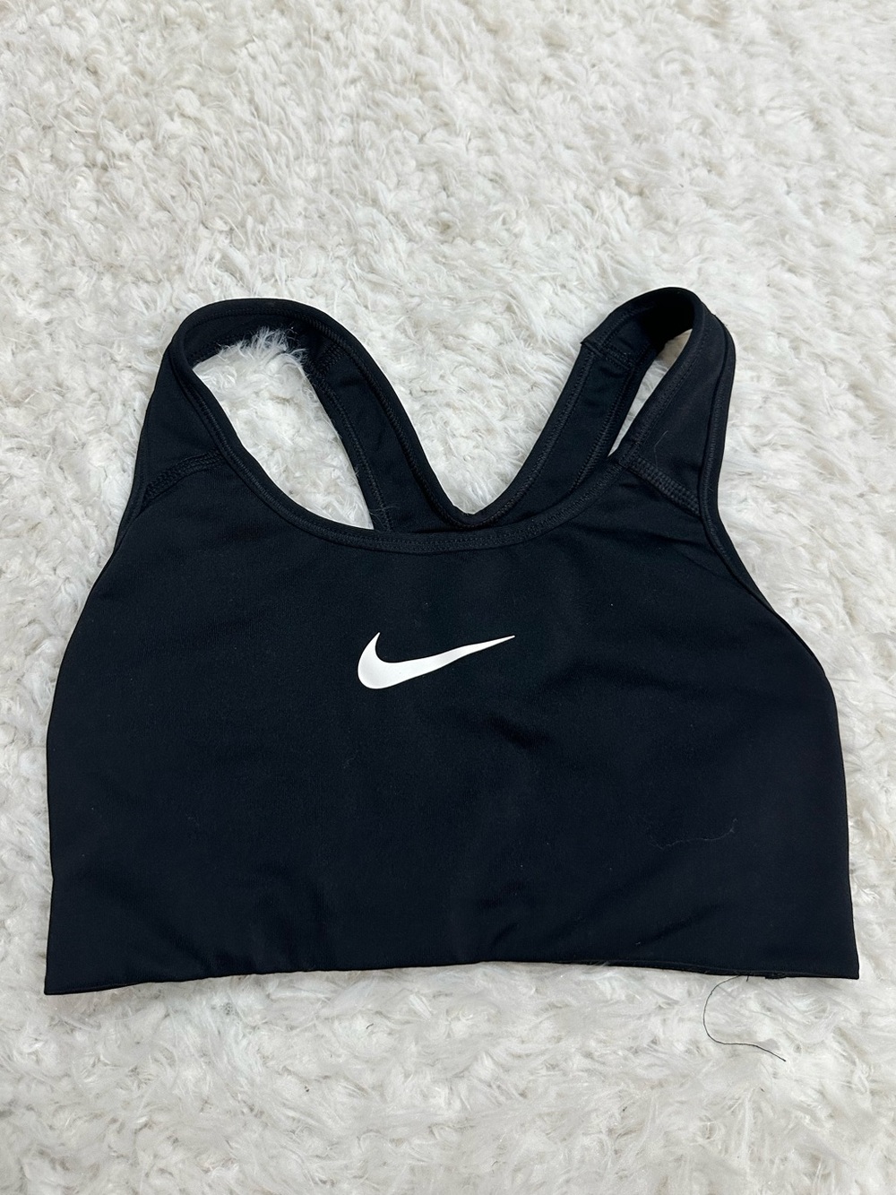 Nike Black Sports Bra with White Swoosh